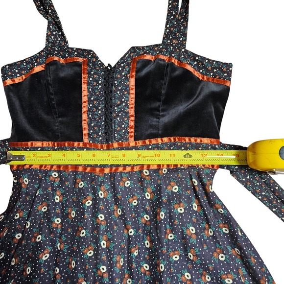 Vintage Gunne Sax by Jessica Poppy Floral Belted Maxi Dress Size 0-2 Prairie - Picture 6 of 8